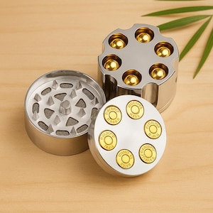 Premium Metal Tobacco Grinder, Mental Herb Grinder Set, Spices Grinder Set, Revolver-shaped Tobacco Grinder, Spice Grinder, Gift for Him
