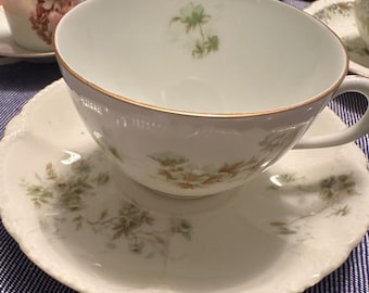 Theodore Haviland Schleiger 298 Frankreich Antike Teetasse Untertassen Set Floral