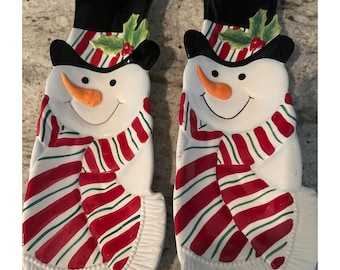 Fitz and Floyd Snack Therapie Schneemann Leckerbissen Urlaub Serviertablett 2er Set