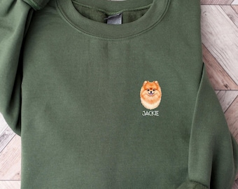 Personalized Pomeranian Sweatshirt, Custom Dog Name Pullover, Pomeranian Crewneck
