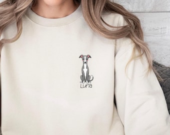 Custom Italian greyhound Sweatshirt, Dog Mom Gift, Iggy dog, personalized Puppy Name