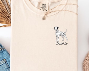 Personalized Comfort Colors® Dalmatian shirt, Custom Dog Name