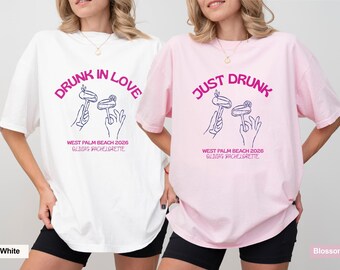 Camisetas personalizadas para despedida de soltera, camisetas personalizadas para despedida de soltera, camisetas con colores cómodos, borracho de amor