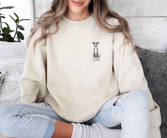 Custom Italian greyhound Sweatshirt, Dog Mom Gift, Iggy dog, personalized Puppy Name