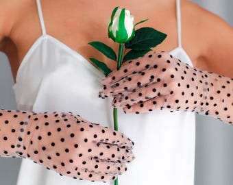 Black Lace Gloves Fingerless, Vintage Bridal Wrist Gloves, Elegant Evening and Burlesque Gloves