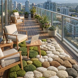 Pebble Stone Rug Wool Hand-Tufted Custom Neutral Minimalist Design