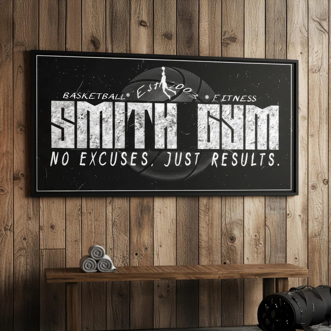 Custom Home Gym Sign: Personalized Workout Room Sign With Family Name ...