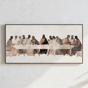 Abstract Last Supper Canvas Print, Minimalist Christian Wall Art
