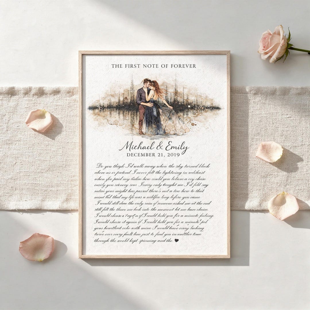 Personalized Song Lyrics Wall Art From Photo, Custom Vows Canvas Print ...