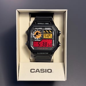 Reloj Casio AE-1200 ‘Edición Jurásica’ Mod / Brazalete de acero inoxidable / Casio Royal personalizado