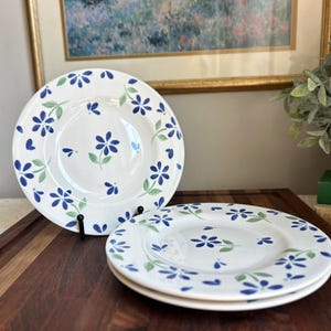 3er Set Pfaltzgraff Springwood Salatteller - Florales Steinzeug