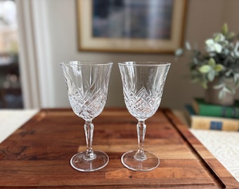 Juego de 2 copas de vino vintage Cristal D’Arques Masquerade / Copas para brindis de boda