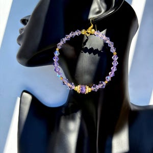 Hoop earrings, Earrings,Rhinestones, semi-precious gems, Crystals, Crystal Hoops, Dangle Hoops, Large Hoops,  handmade jewelry, Preciosa