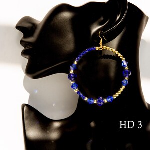 Hoop earrings, Earrings,Rhinestones, semi-precious gems, Crystals, Crystal Hoops, Dangle Hoops, Large Hoops,  handmade jewelry, Preciosa