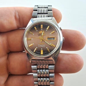 Vintage Orient  Automatic Watch Brown Dial 21 Jewels Japan Made Men’s Classic Wristwatch Collectible Retro Timepiece