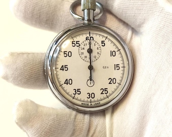 Vintage USSR Agat Stopwatch | Mechanical Single-Button Timer
