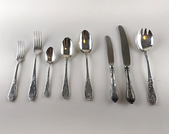 Vintage German Silver Cutlery | Melchior Silver Plated Flatware | Ornate Floral Antique Silverware | Fork Spoon Knife Sold Individually