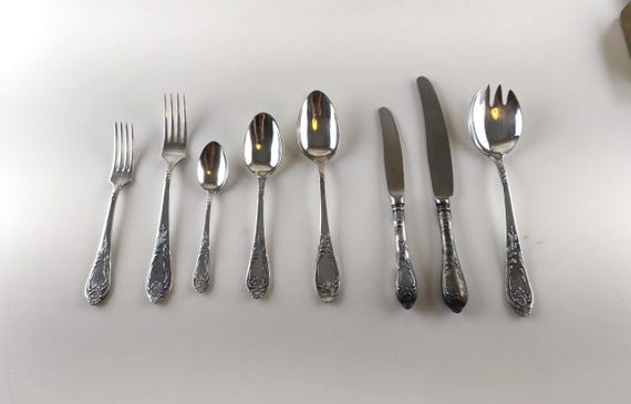 Vintage German Silver Cutlery | Melchior Silver Plated Flatware | Ornate Floral Antique Silverware | Fork Spoon Knife Sold Individually