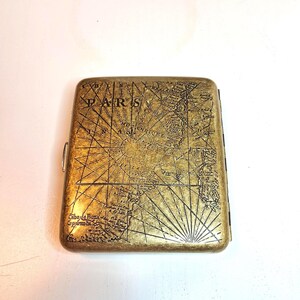 Vintage Messing Zigarettenetui Kompass Design | Retro Rauchzubehör | Nautisches Geschenk für Sailor Traveller Sammlerstück Bild 8