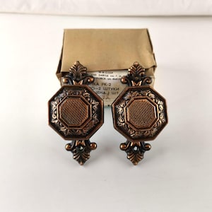 Vintage USSR Door Knobs Set – Bronze Plated Handles with Original Box – Soviet Hardware – Retro Home Decor – NOS New Old Stock