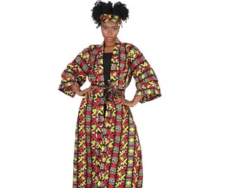 Unisex Kimono, Free Size, Long, Tribal Print Kimono, Afropunk, Boho  Free size, Plus Size, Dashiki, Ethnic Jacket, Hippie, Duster, Wakanda