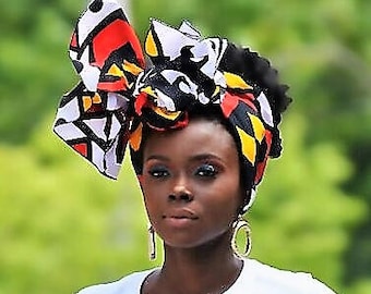 Royal Angolan Tribal Print Head Wrap Gift Idea Mom Women Turban Fashion  Holiday Fashion Scarf Mothers Day Gift For Mom