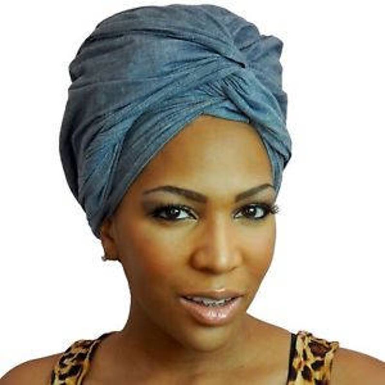 head wrap denim queen