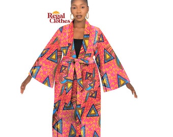 Unisex Kimono, Free Size, Long, Tribal Print Kimono, Afropunk, Boho  Free size, Plus Size, Dashiki, Ethnic Jacket, Hippie, Duster, Wakanda
