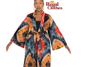 Unisex Kimono, Free Size, Long, Tribal Print Kimono, Afropunk, Boho  Free size, Plus Size, Dashiki, Ethnic Jacket, Hippie, Duster, Wakanda