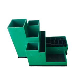 Vintage retro plastic pen tray for the desk from the 70s, seventies green plastic pen tray