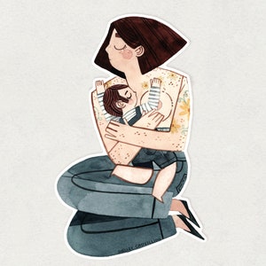Breastfeeding Tattooed Mom Snuggles sticker 6 - Celebrate Mom - Mothers Day Gift