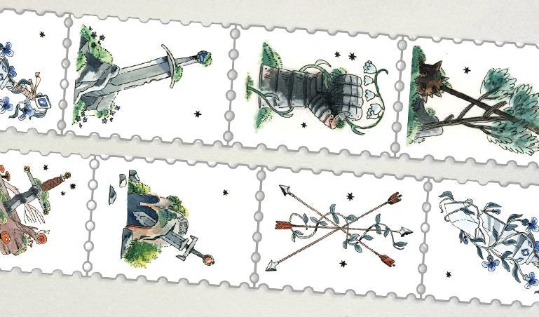 Forgotten Armory Stamp Washi Tape / Dark Academia / Calendaring Tape ...