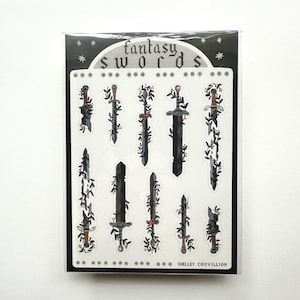 Feuille d'autocollants Fantasy Swords