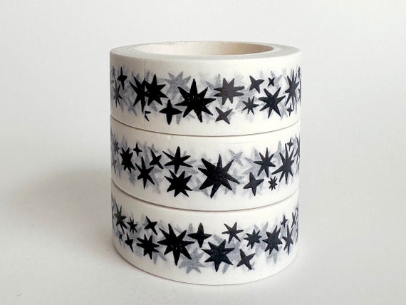 Stars Black and White Pattern Washi Tape, Calendaring Tape, Calendar Supplies, Back to School Stickers// Shelley Couvillion