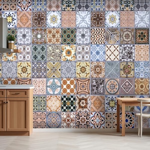 Moroccan Tile Wallpaper: Boho Peel and Stick Wall Mural