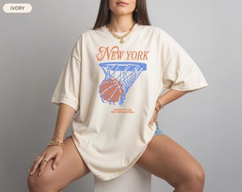 New York Basketball Shirt, Vintage Basketball Tee, Retro Sports Shirt, Comfort Colors Tee, NY Basketball Graphic Shirt, Gift for Him