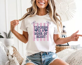 Teaching Is a Work Of Heart Retro T-Shirt | Teacher Appreciation Shirt | Back To School Teacher Gift Idea | Gift for Teacher