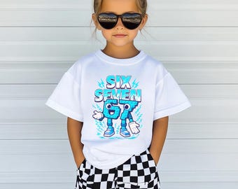 Six Seven Birthday Shirt, 6-7th Birthday Kids Tee, Funny Number Shirt, Boys Birthday Shirt, Cute Birthday Graphic Tee, Gift for Kids