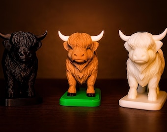 Highland Cow Figurine – 3D Printed