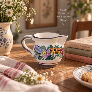Vintage Gmundner Keramik Milk Jug, Hand Painted Floral Pottery | Old Friend #001