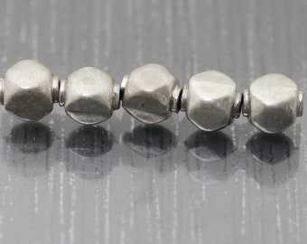 5 square Indian silver beads, Sterling silver beads, Square cube beads, Spacer beads, Bali silver beads for beader beading Destash metal