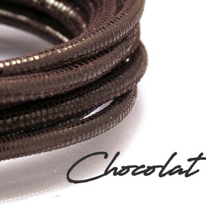 1 ft Dark brown faux lizard leather cord 4mm, Round leather cord Brown Nappa leather Lizard print cord 4 mm leather for bracelet or necklace