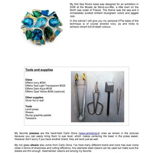 Glass beadmaking tutorial lampwork Sea Rocks Glass bead How to make glass beads Glass bead tutorial Anne Londez Instant Download Sea Rocks