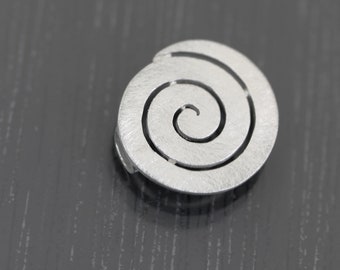 22mm Spiral Sterling silver slider bead. Flat matte double ring charm. Interchangeable bolo finding for Ring Ding jewelry. 5mm leather cord