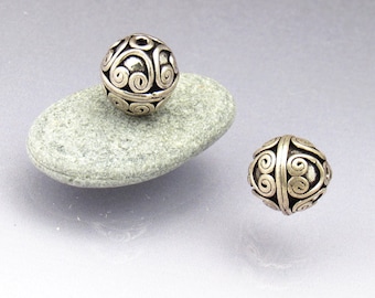 Indian silver beads Sterling silver beads Round beads Round silver beads Bali silver beads Jewelry supplies Destash