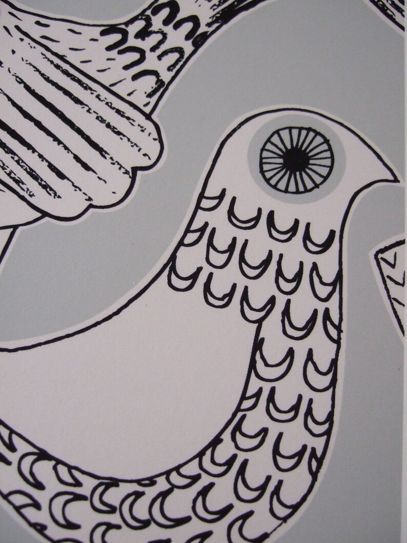 Grey Birds Limited Edition Giclee Print Etsy