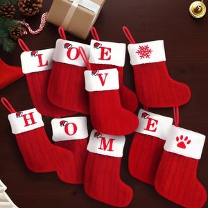 Knitted Family Stockings, Knitted Stocking With Name, Monogram Stockings, Holiday Decor Gift, Monogram Holiday Stocking, Xmas Stocking Gift