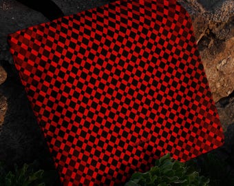 Red & Black Tote Bag – Abstract Tote Art Design, Unique Reusable Shopping Tote, Everyday Statement Tote, Stylish Bag, Gift for Her