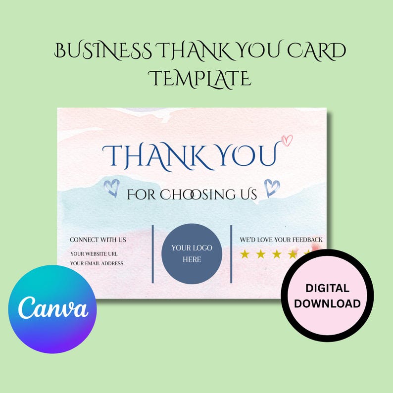 Editable Business Thank You Card Template Easy to Use for Small ...
