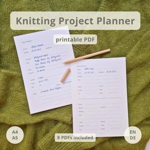 Knitting Project Planner PDF – A4/A5 Printable Knitting Organizer – Digital Knitting Journal – Instant Download